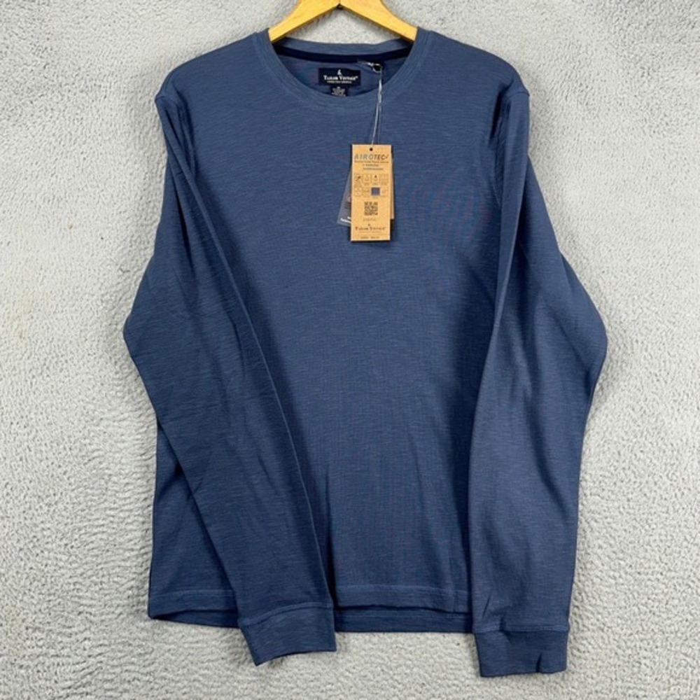 Tailor Vintage AeroTec Mens Pullover Sweatshirt Medium Blue Crewneck Stretch NEW